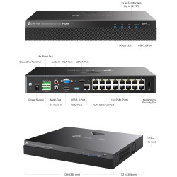 IP видеорегистратор TP-Link VIGI NVR2016H-16P (Black) Thumb