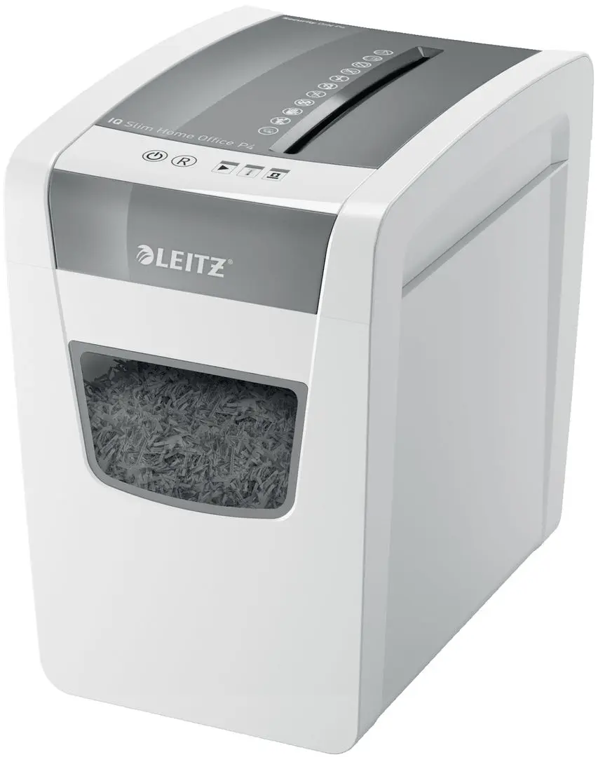 Distrugator de documente Leitz IQ Slim 80010000 (White/Grey)