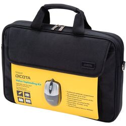Geanta pentru laptop + mouse fara fir Dicota Value Toploading D30805-V1 (Black)
