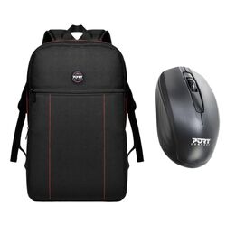 Rucsac pentru laptop + mouse fara fir Port Designs Premium 501901 (Black)