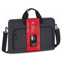 Geanta pentru laptop + mouse fara fir RivaCase Regent 8058 (Black) Thumb