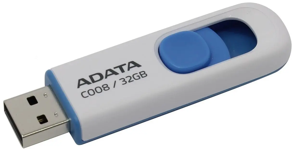 USB flash drive Adata AC008-32G-RWE 32GB (White/Blue) - 3