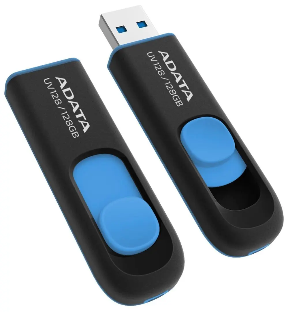 USB flash drive ADATA UV128 128Gb (Black-Blue) - 3