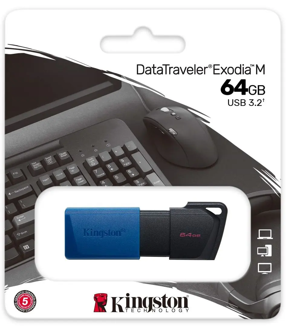 USB flash drive Kingston DataTraveler Exodia 64 (Black/Blue) - 3