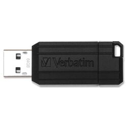 USB flash накопитель Verbatim PinStripe 64GB (Black) Thumb