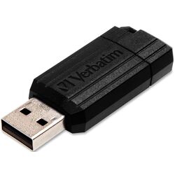 USB flash накопитель Verbatim PinStripe 64GB (Black) Thumb