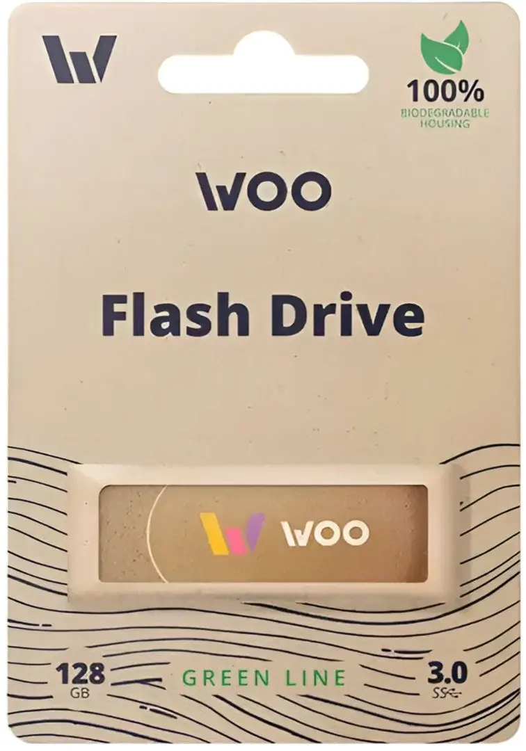 USB flash накопитель Woo Green Line 128GB (Brown)