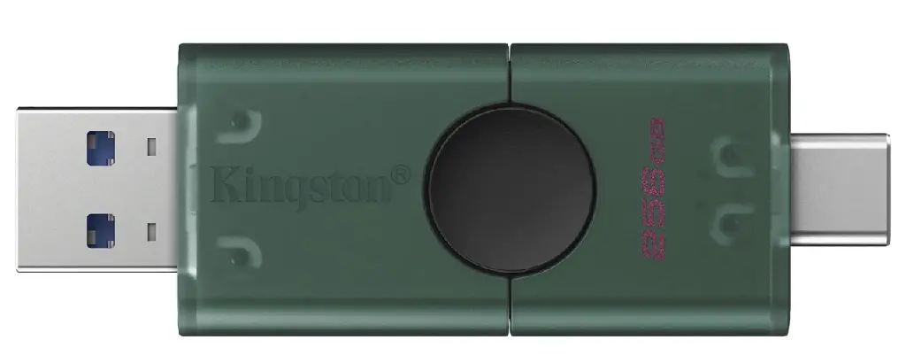 USB flash накопитель Kingston DataTravaler Duo 128GB (Black/Green) - 2