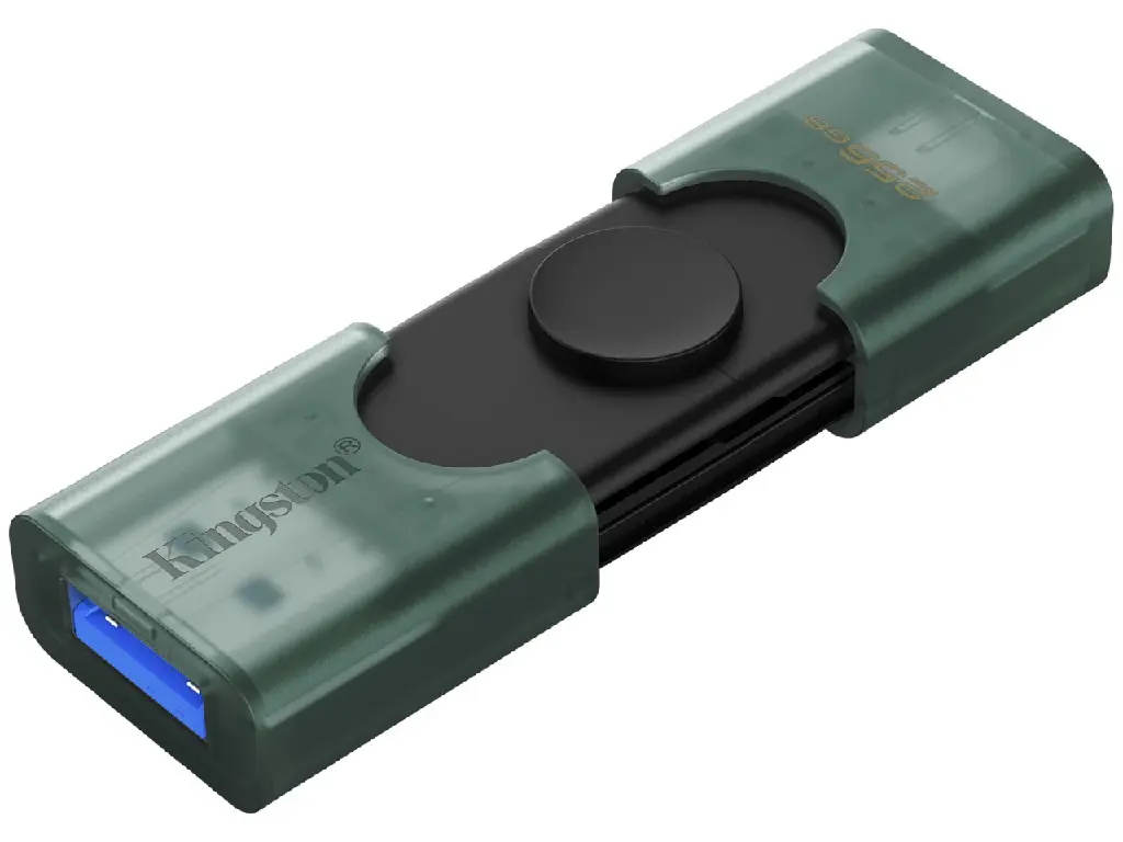 USB flash накопитель Kingston DataTravaler Duo 128GB (Black/Green) - 3