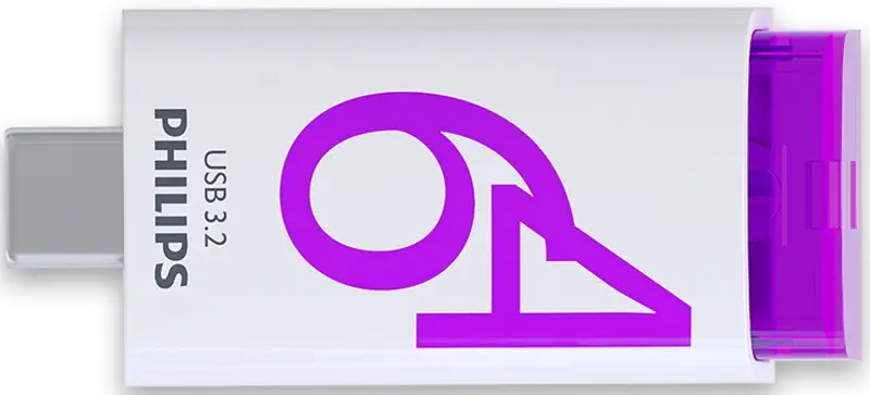 USB flash накопитель Philips FM60UT064B/93-S 64GB (White/Purple)