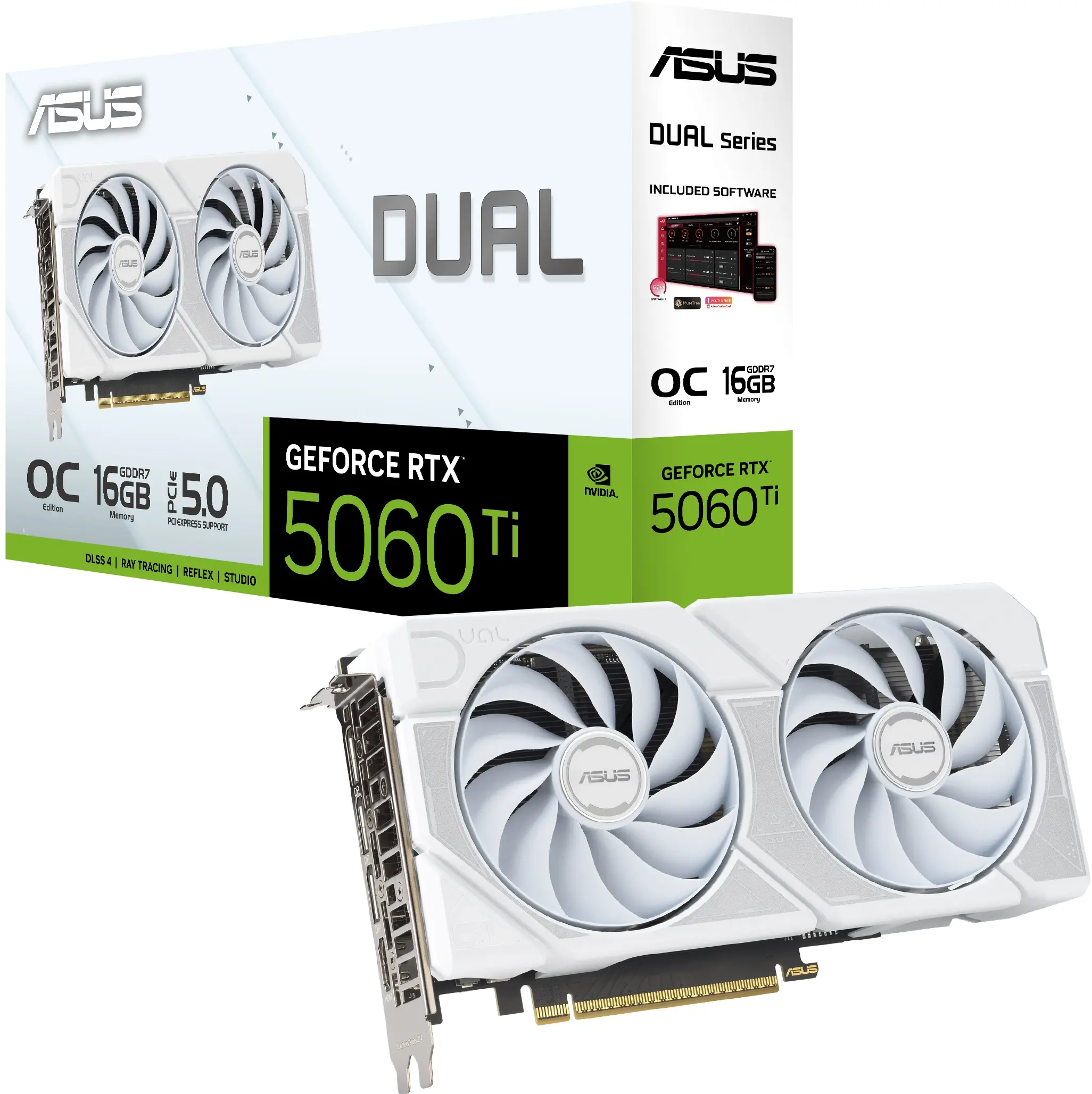 Placa video Asus Dual GeForce RTX 5060 Ti 16GB GDDR7 White OC Edition (DUAL-RTX5060TI-O16G-WHITE) - 9