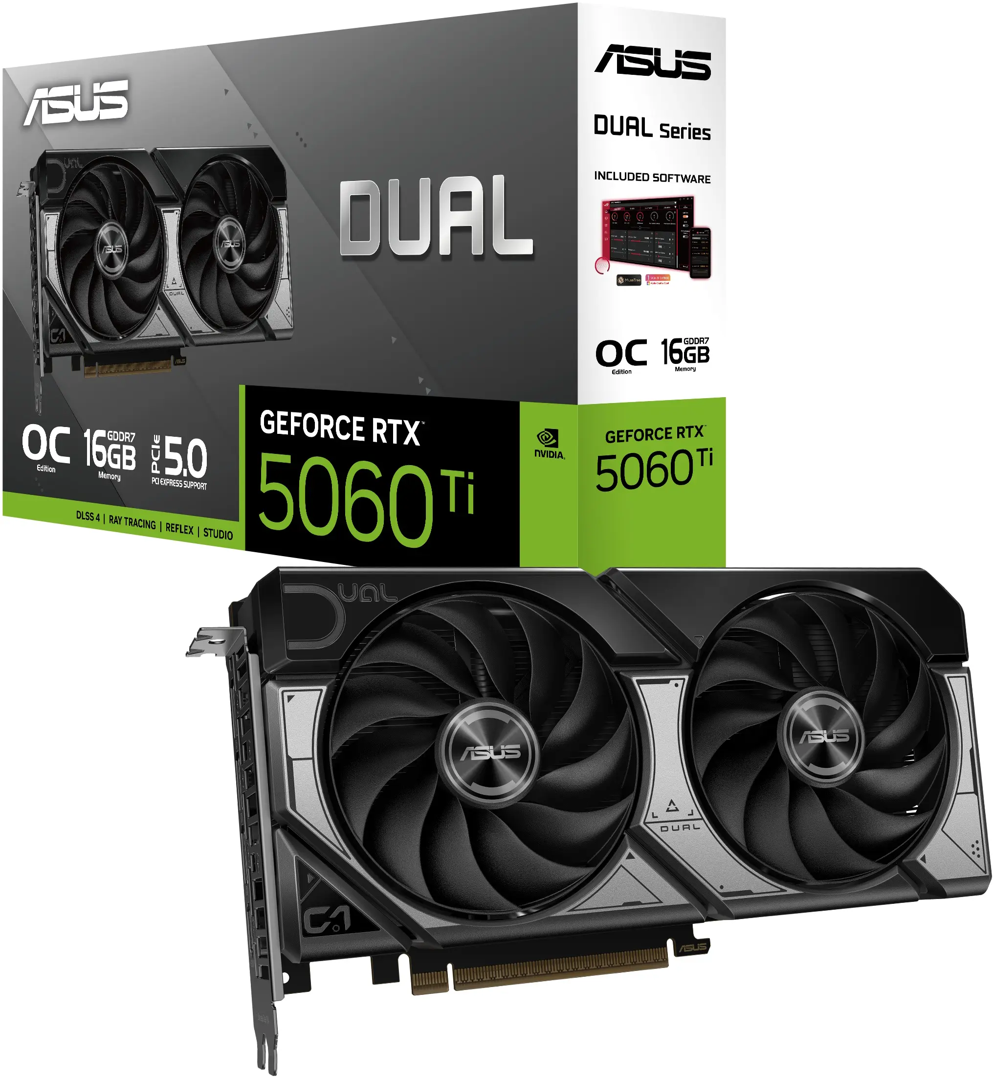 Видеокарта Asus GeForce RTX 5060 Ti  Dual OC 16GB GDDR7 (DUAL-RTX5060TI-O16G)