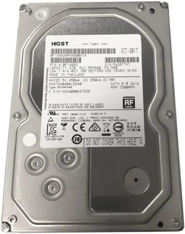 Жесткий диск Hitachi Ultrastar 7K4000 4.0TB (HGST HUS724040ALE640/0F14683)