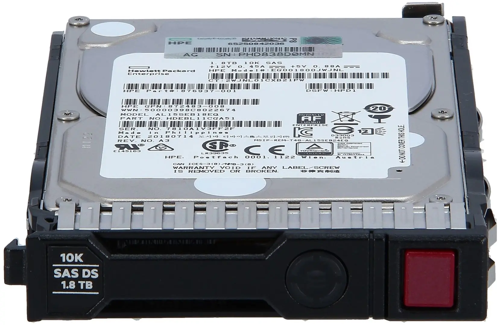 Жесткий диск HPE SAS 12G 1.8TB (872481-B21) - 2