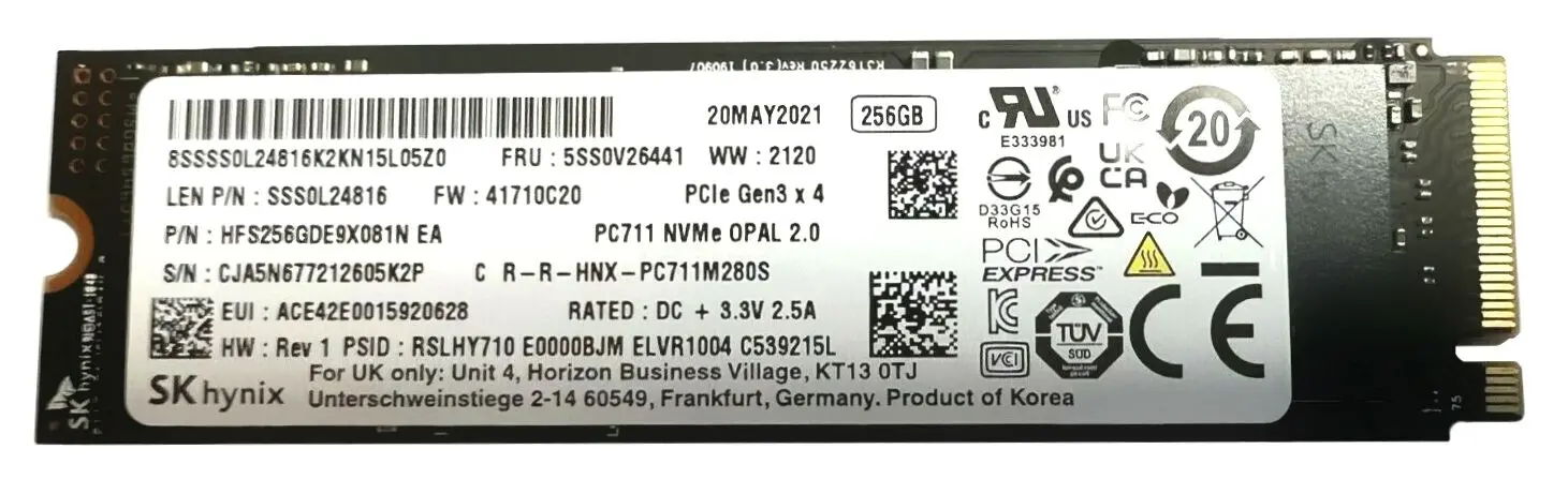 Твердотельный накопитель Hynix PC711 256GB (HFS256GDE9X081N)