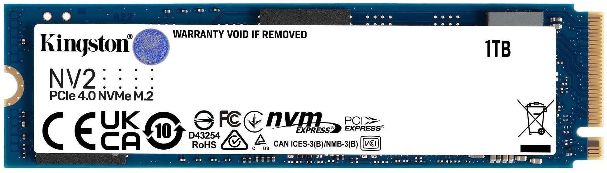 Твердотельный накопитель Kingston NV2 PCIe 4.0 NVMe 1TB (SNV2S/1000G)