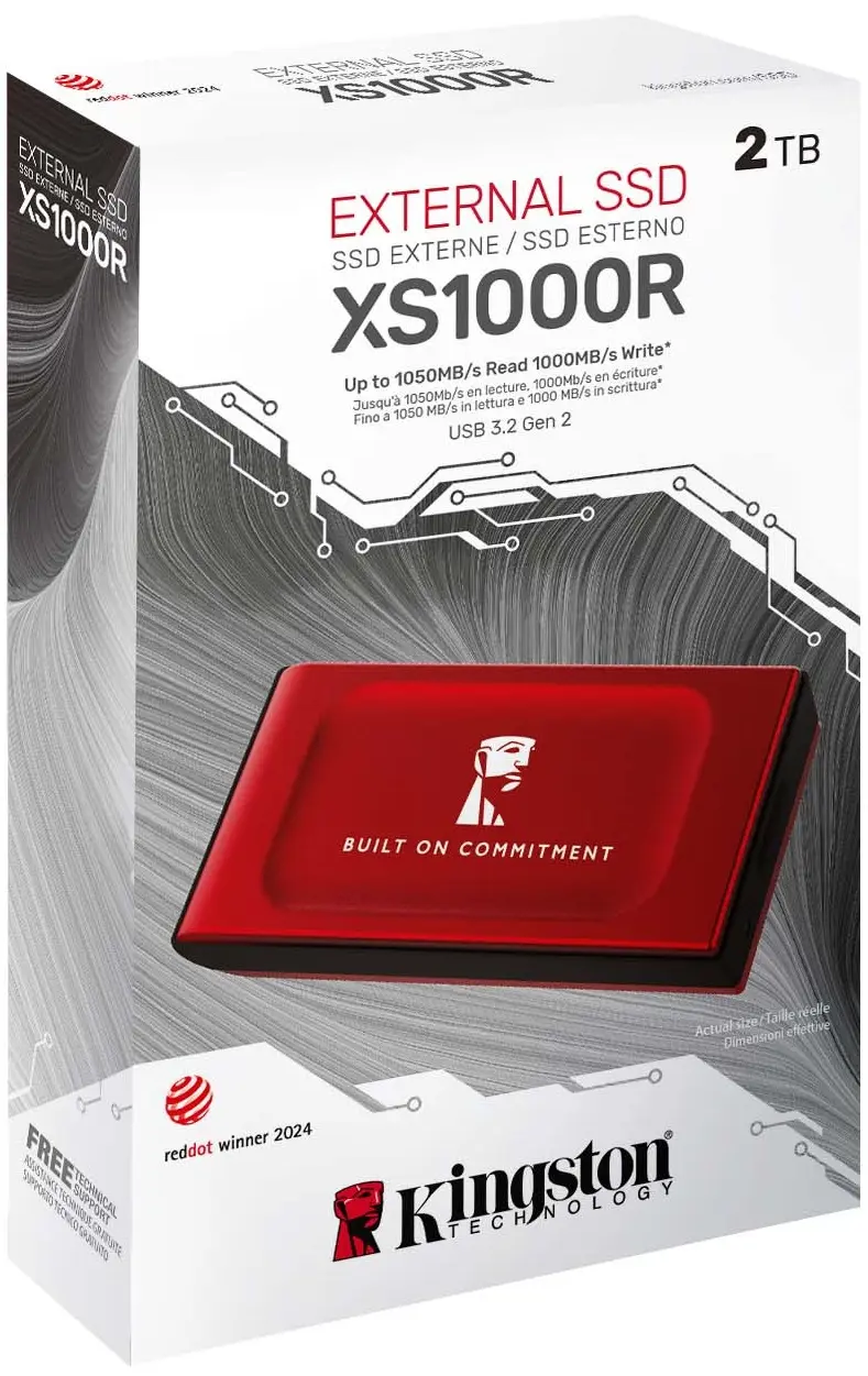 Внешний твердотельный накопитель Kingston XS1000 2TB (SXS1000R/2000GA)