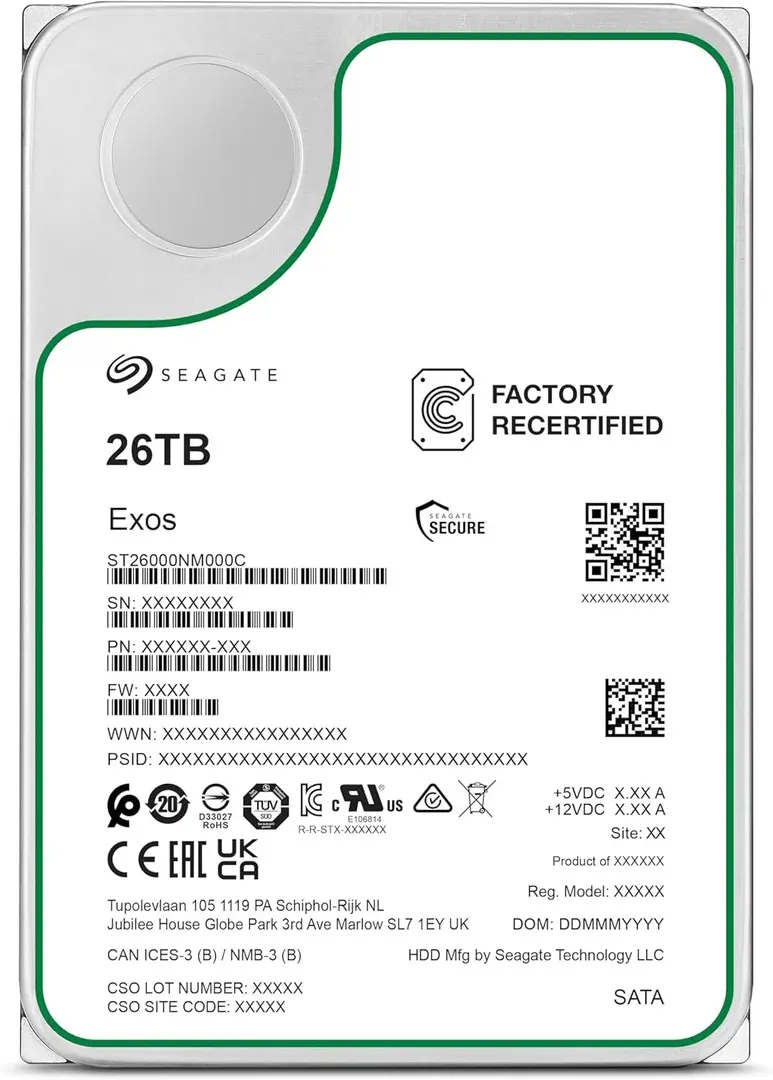Hard disk Seagate Exos 26TB (ST26000NM000C-FR)