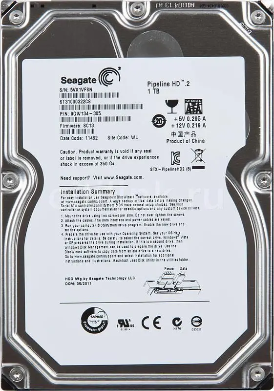 Hard disk Seagate Pipeline HD 1TB (ST31000322CS)