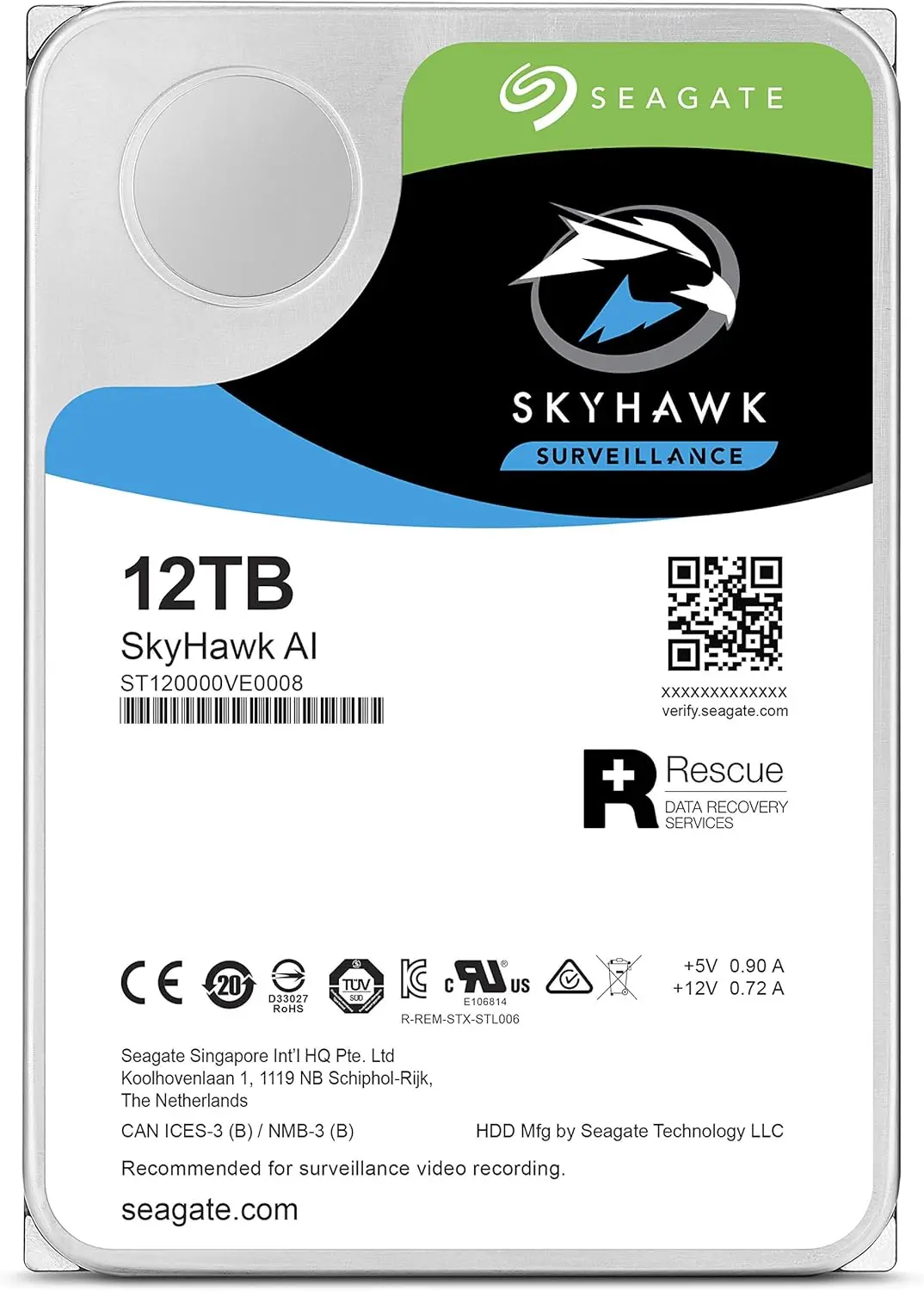 Hard disk Seagate SkyHawk AI 12TB (ST12000VE0008)