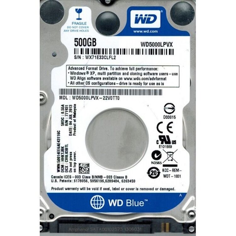 Жесткий диск Western Digital Blue 500GB (WD5000LPVX-NP) купить в ...