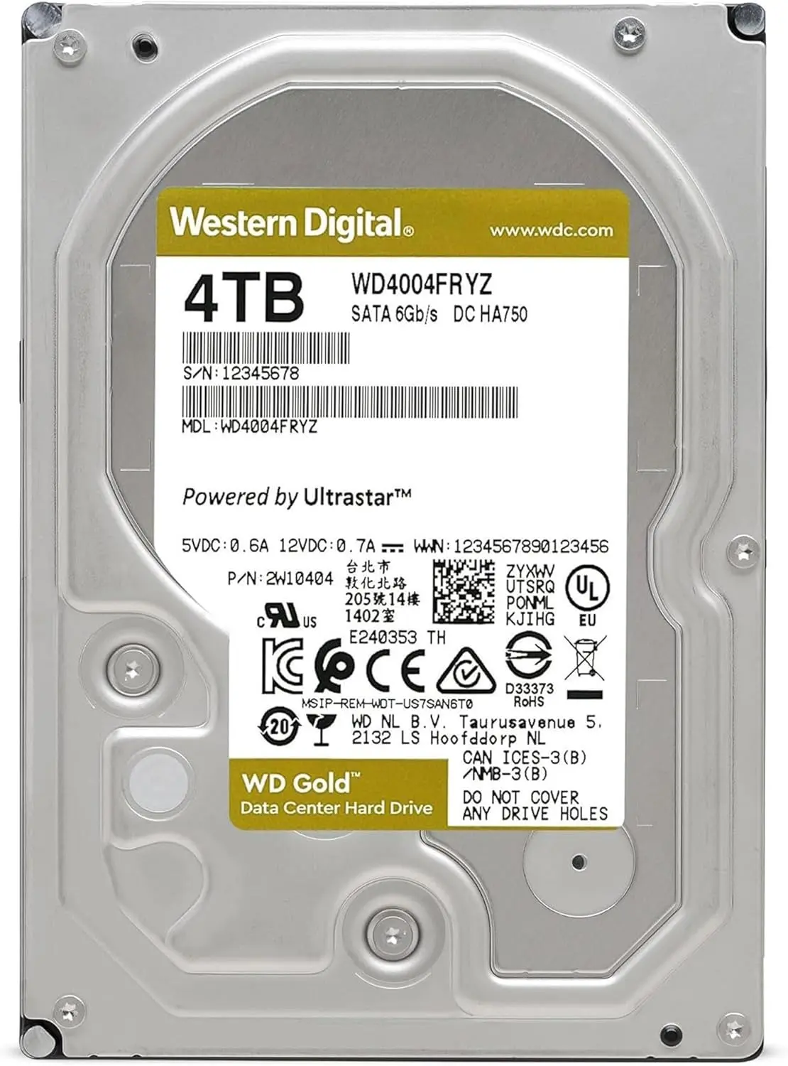 Hard disk Western Digital Gold 4TB (WD4004FRYZ)