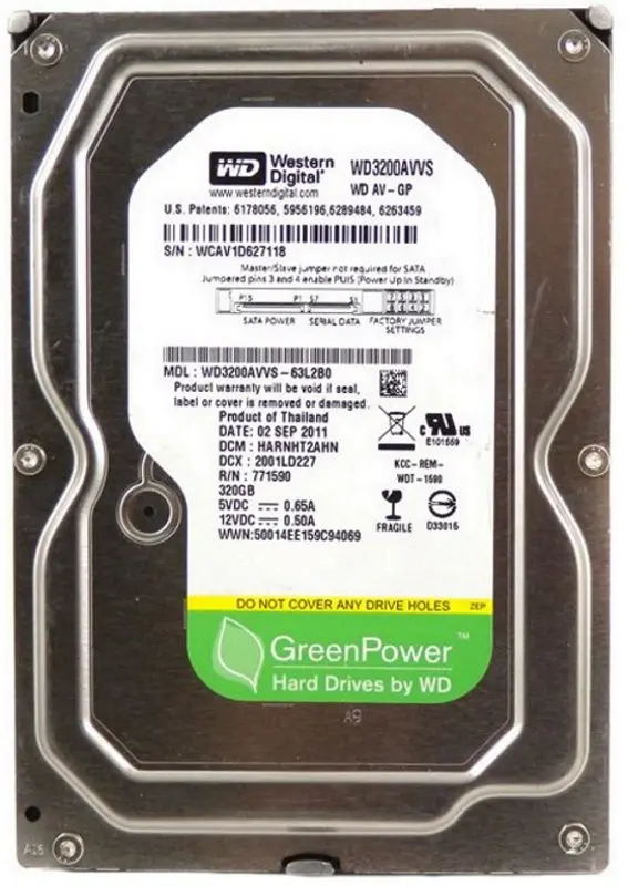 Жесткий диск Western Digital Green Power AV-GP 320GB (WD3200AVVS)