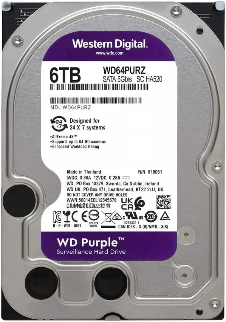 Жесткий диск Western Digital Purple 6TB (WD64PURZ) - 3