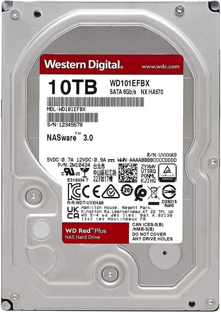 Жесткий диск Western Digital Red Plus 10TB (WD101EFBX)