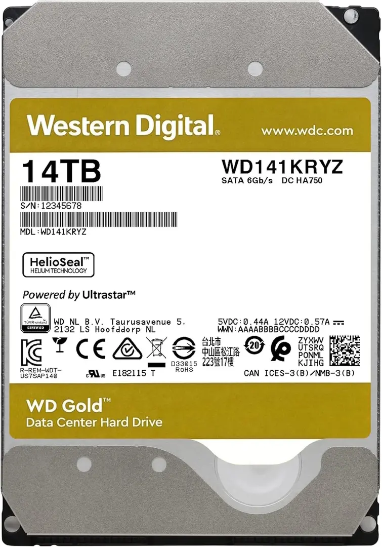 Hard disk Western Digital WD Gold 14TB (WD142KRYZ)