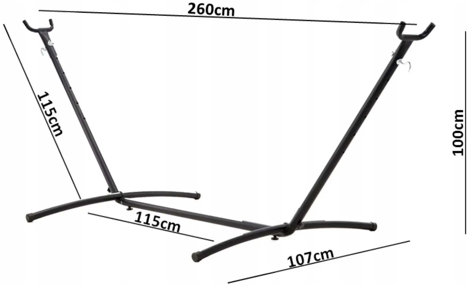 Suport cadru hamac GardenLine HAM2535 (Black)