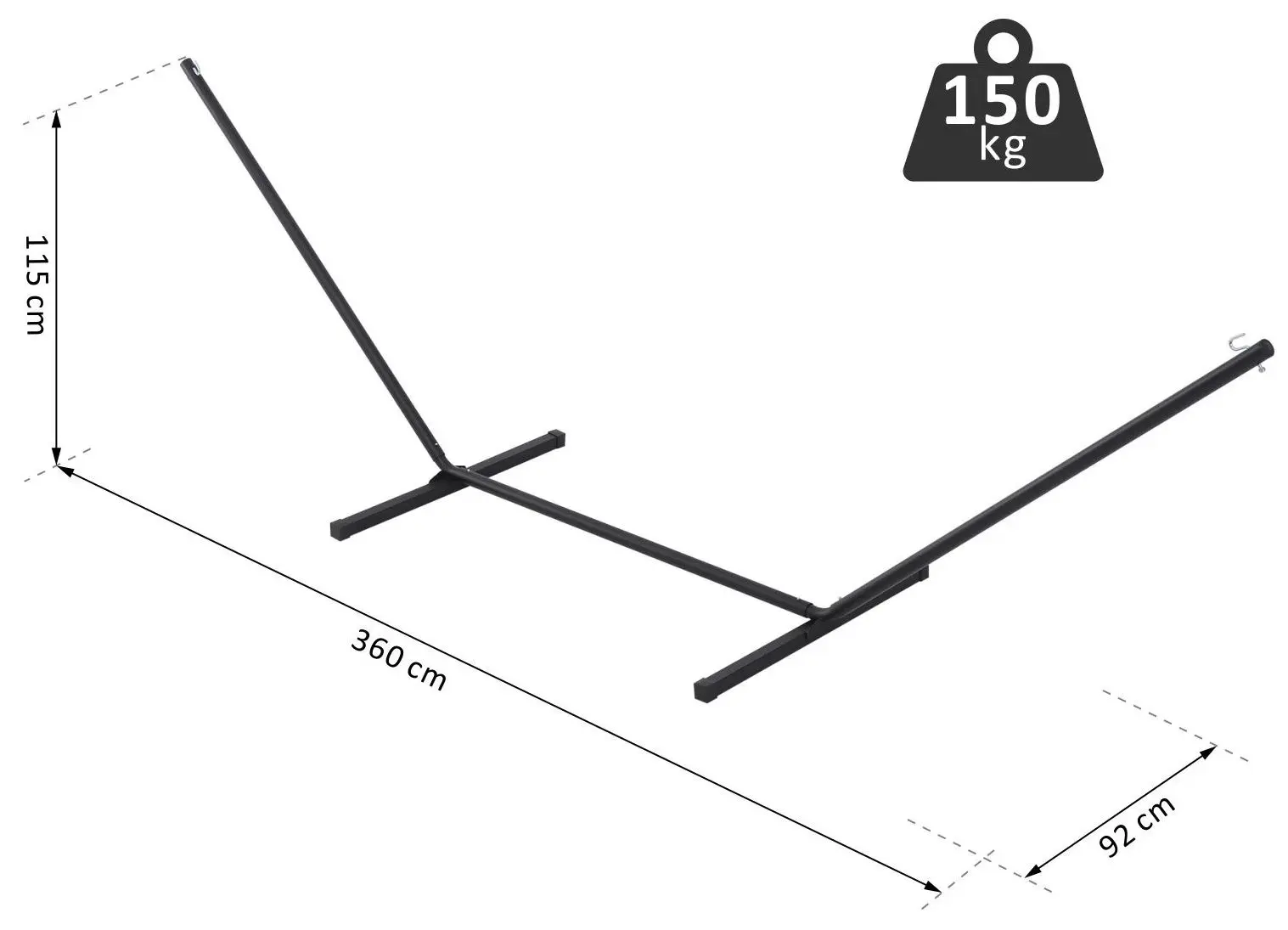 Suport cadru hamac Outsunny 84A-082 (Black)