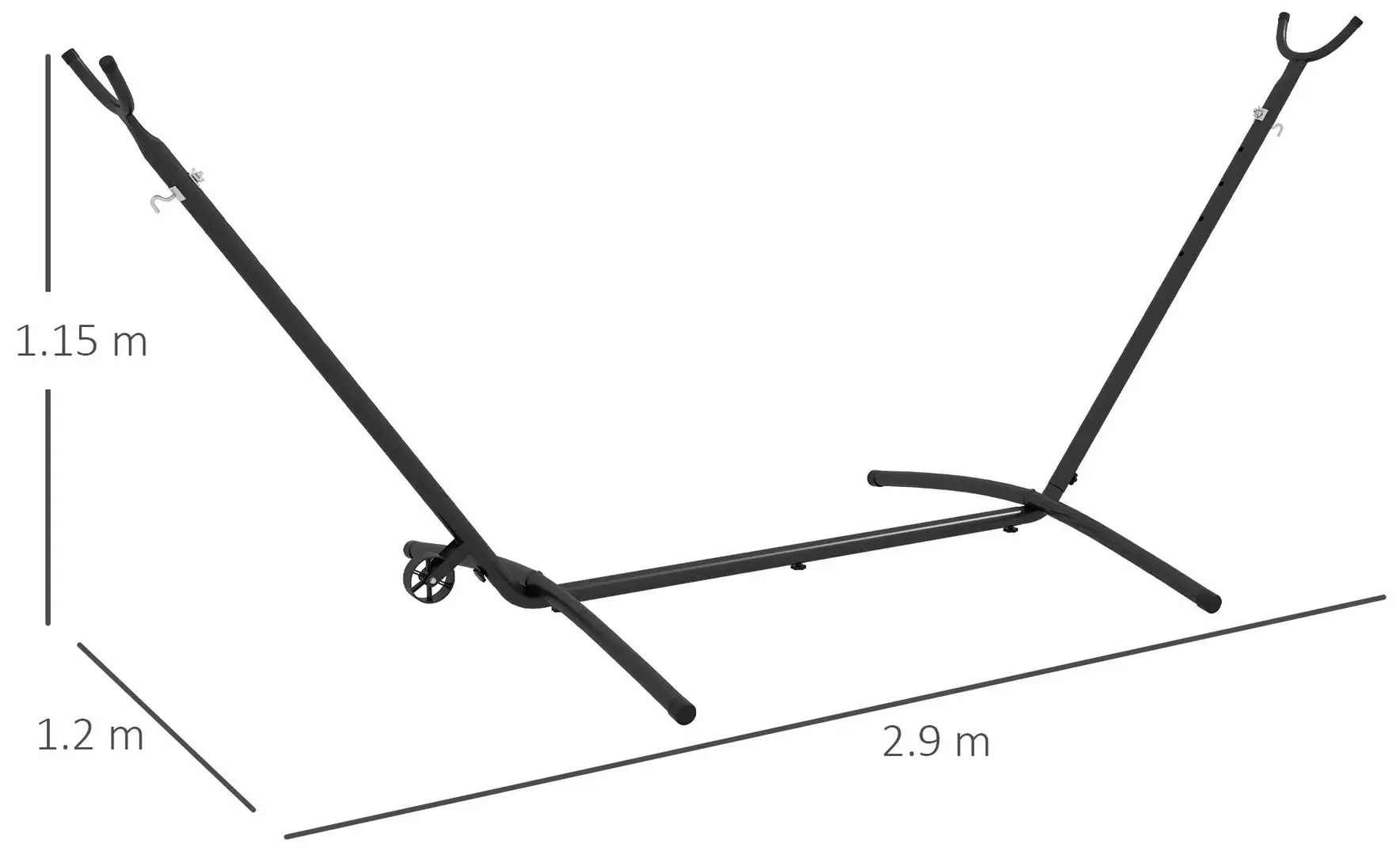 Suport cadru hamac Outsunny 84A-319V00BK (Black)