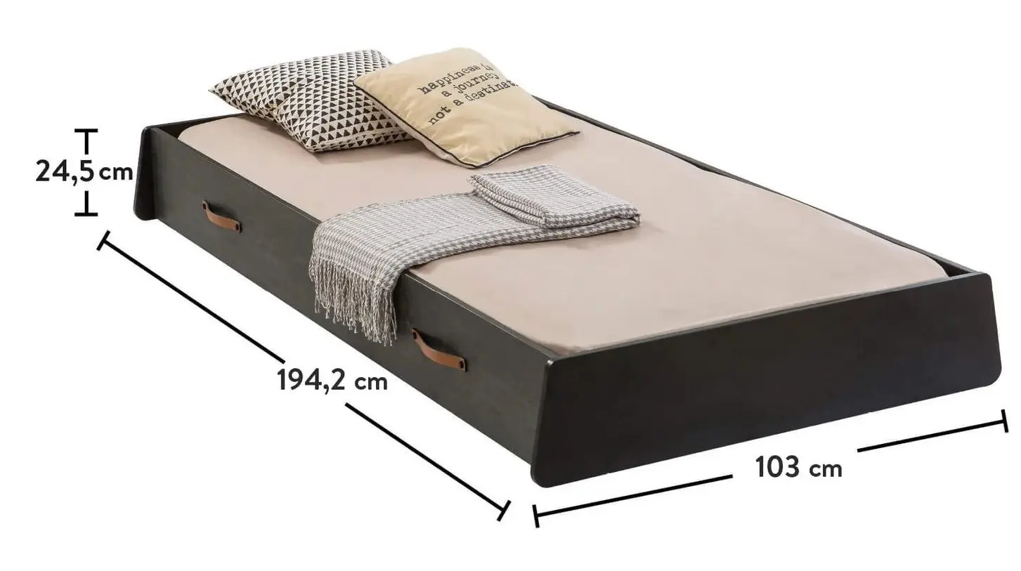 Выдвижная нижняя кровать Cilek Dark Metal 20.52.1303.00 90x190 (Black)