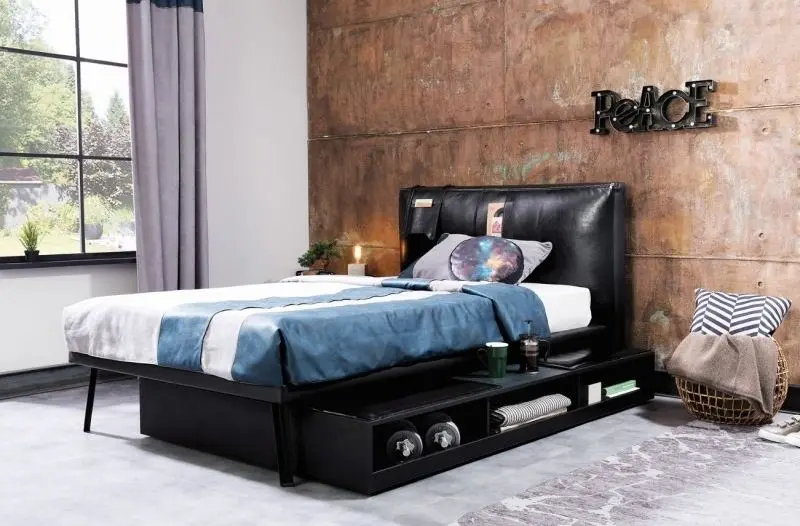 Выдвижная нижняя кровать Cilek Dark Metal 20.52.1310.00 90x190 (Black) - 2