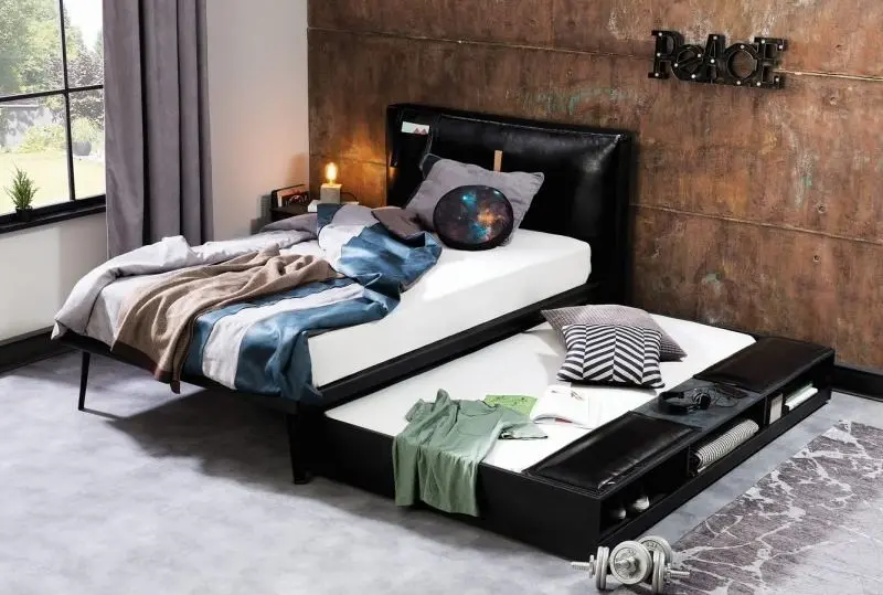 Выдвижная нижняя кровать Cilek Dark Metal 20.52.1310.00 90x190 (Black) - 3