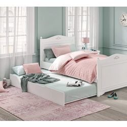 Выдвижная нижняя кровать Cilek Rustic White 20.72.1320.00 100x200 (White) Thumb