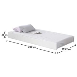 Выдвижная нижняя кровать Cilek Rustic White 20.72.1320.00 100x200 (White) Thumb