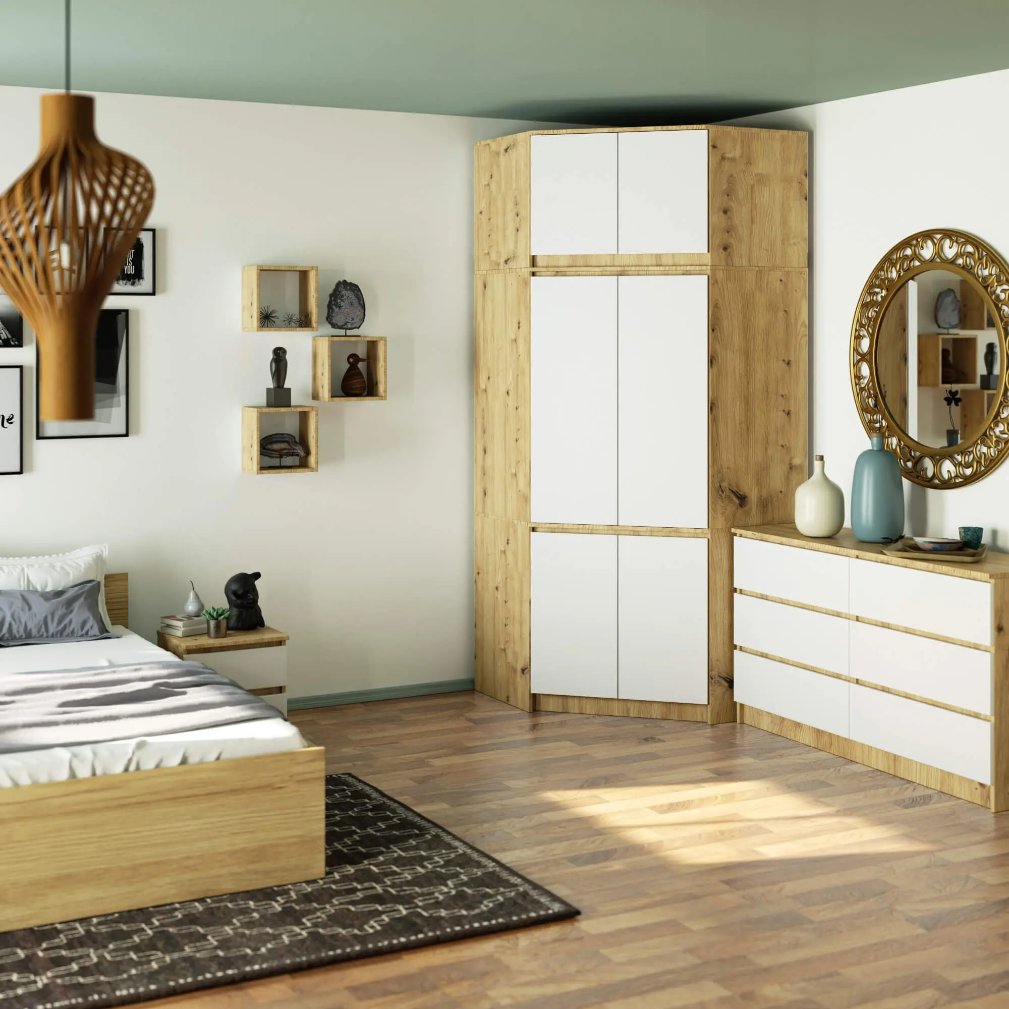 Mezanin Akord S100 (Artisan Oak/White)