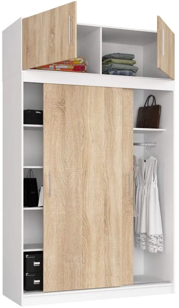 Mezanin Akord S150 2D (White/Sonoma Oak)