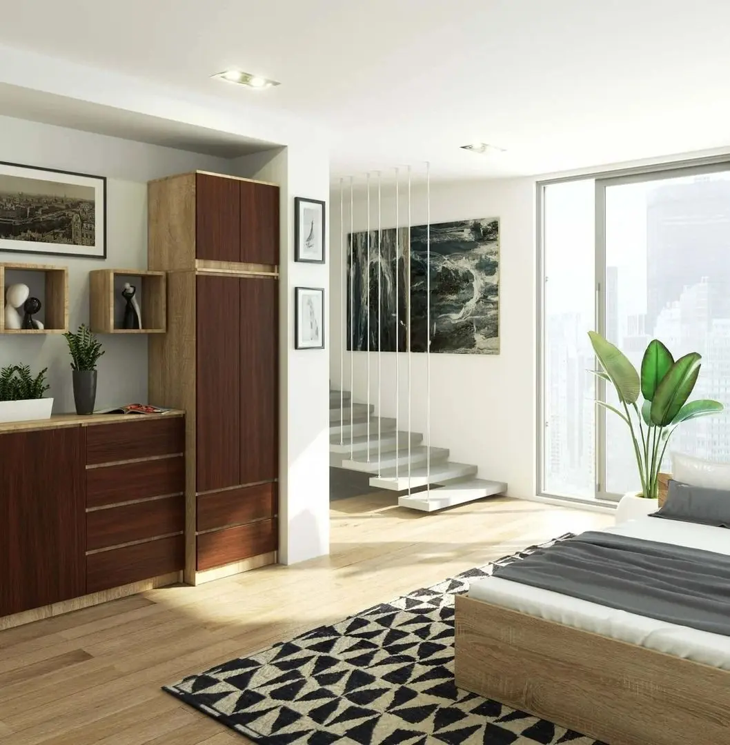 Mezanin Akord S60 2D (Sonoma Oak/Wenge)