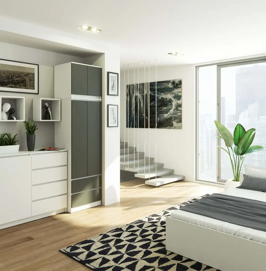 Mezanin Akord S60 2D (White/Graphite Gray)