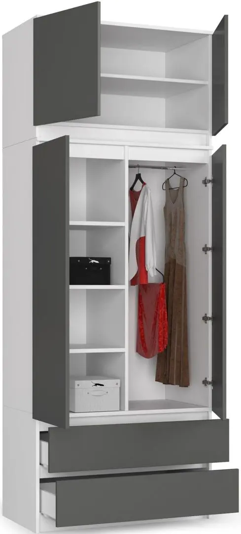 Mezanin Akord S90 2D (White/Graphite Gray)