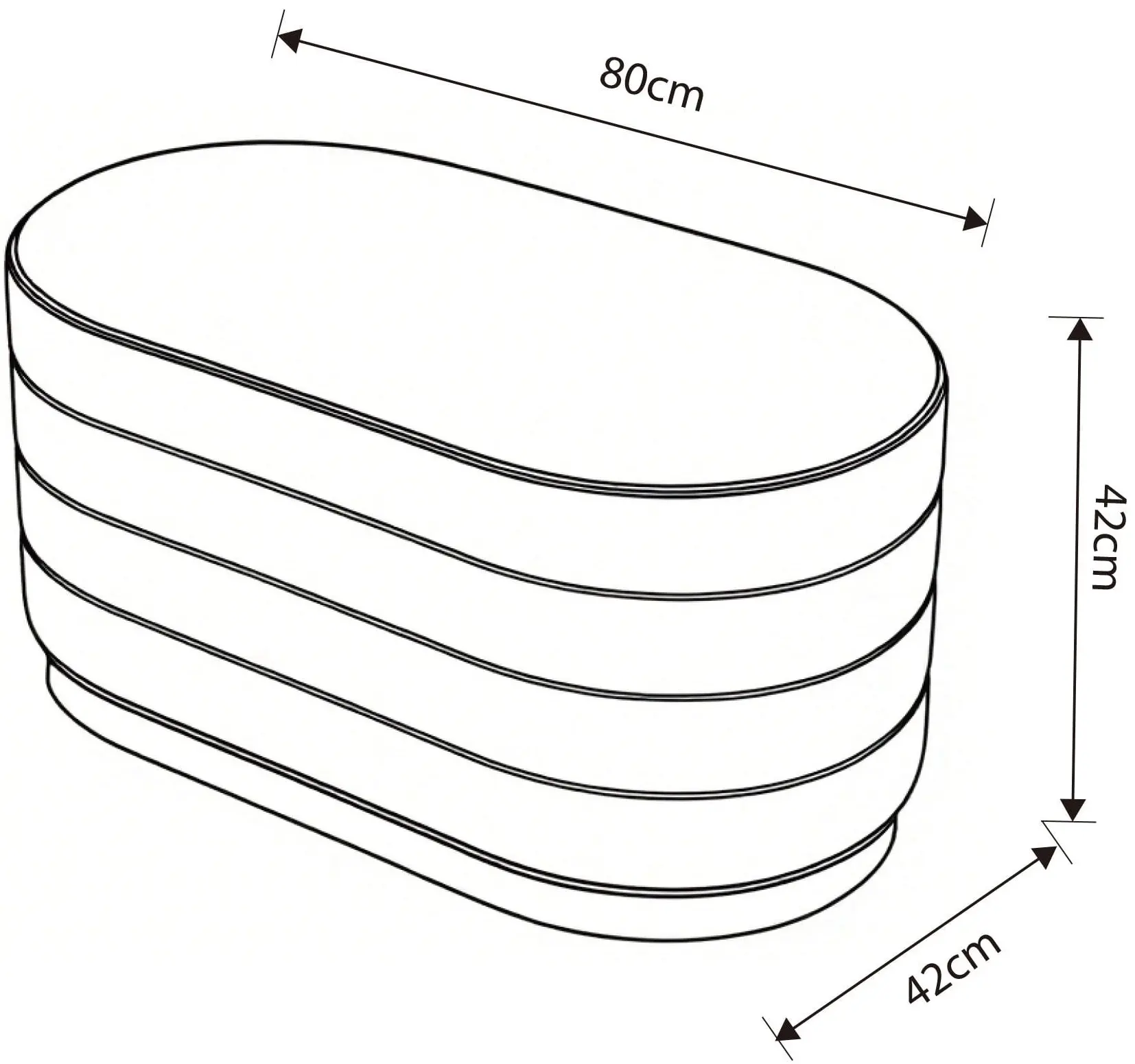 Bancheta Akord Bella 80cm (Cream)