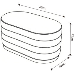 Банкетка Akord Bella 80см (Muted Pink) Thumb