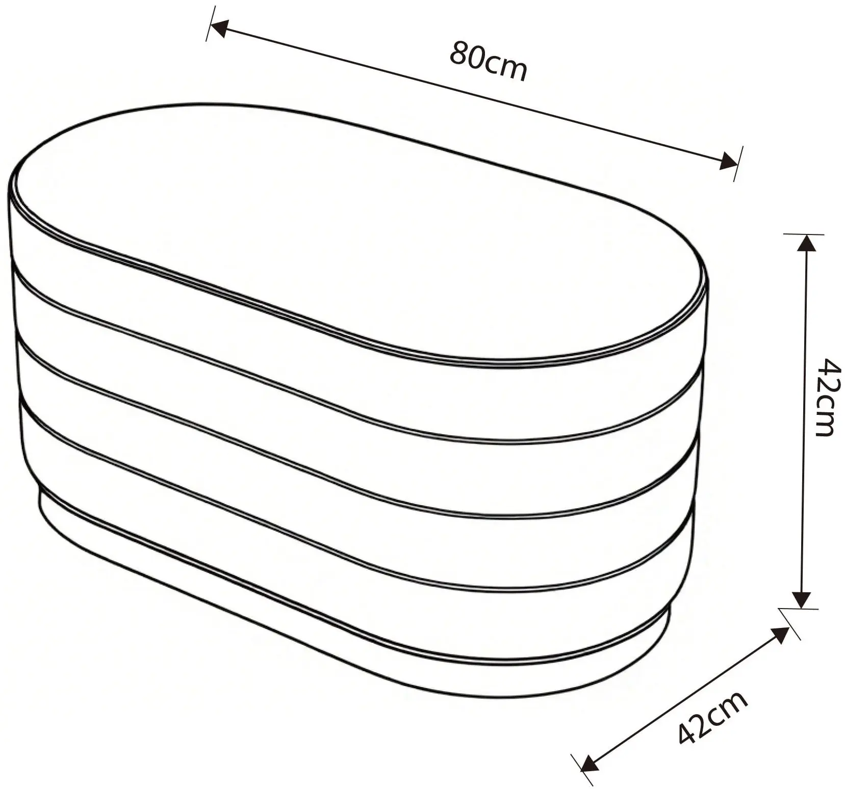 Банкетка Akord Bella 80см (Muted Pink)