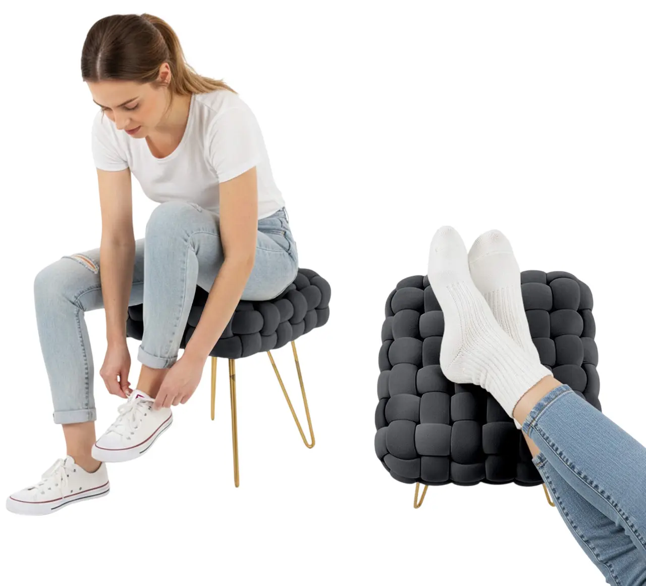 Bancheta Akord Dotty 38cm (Black)