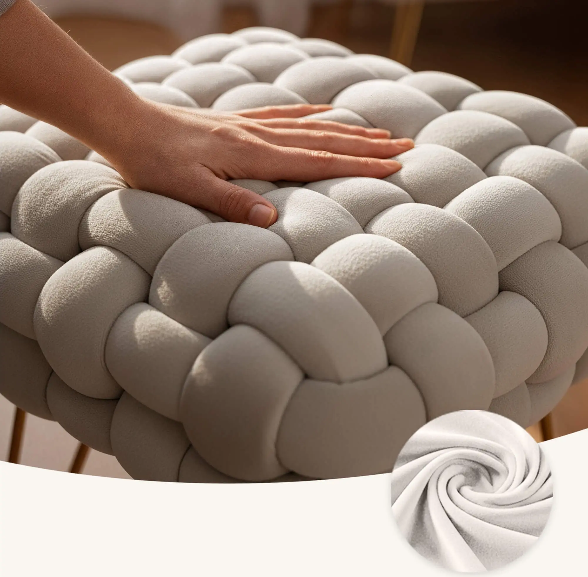 Банкетка Akord Dotty 38см (Cream)