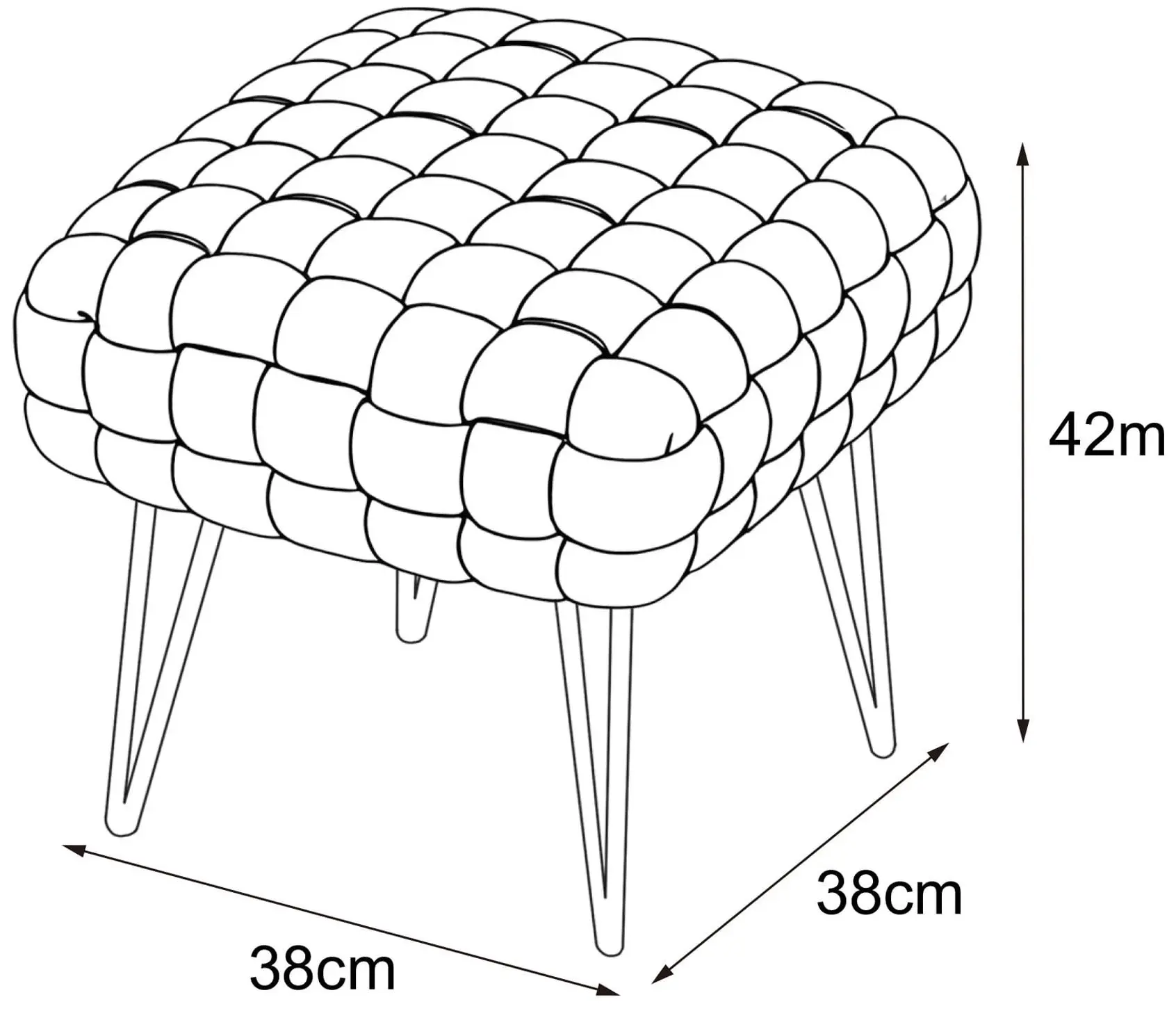 Банкетка Akord Dotty 38см (Cream)