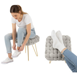 Bancheta Akord Dotty 38cm (Light Grey) Thumb